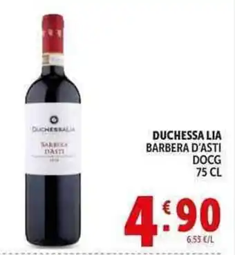 Deco Supermercati Duchessa lia barbera d'asti DOCG offerta