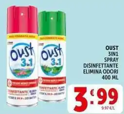 Deco Supermercati Oust 3in1 spray disinfettante elimina odori offerta
