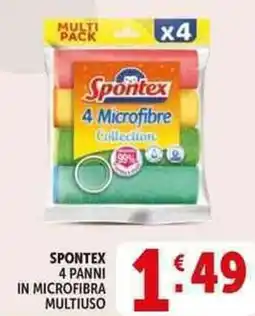 Deco Supermercati Spontex 4 panni in microfibra multiuso offerta