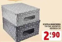 Deco Supermercati Scatola biancheria tip chic 50x39x24 cm offerta