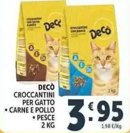 Deco Supermercati Decò croccantini per gatto offerta