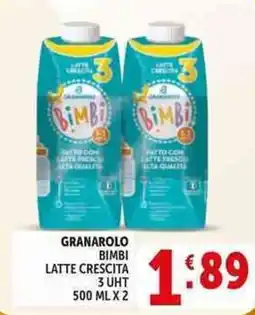 Deco Supermercati Granarolo bimbi latte crescita 3 UHT offerta