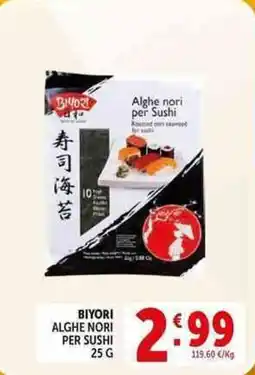 Deco Supermercati Biyori alghe nori per sushi offerta