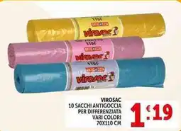 Deco Supermercati Virosac 10 sacchi antigoccia per differenziata offerta