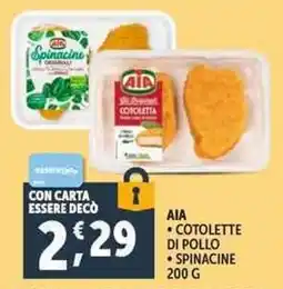 Deco Supermercati Aia cotolette di pollo spinacine offerta