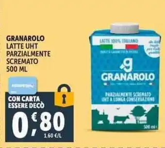 Deco Supermercati Granarolo latte uht parzialmente scremato offerta