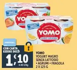 Deco Supermercati Yomo yogurt magro senza lattosio offerta