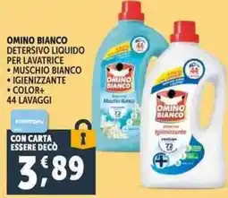 Deco Supermercati Omino bianco detersivo liquido per lavatrice offerta