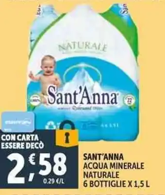 Deco Supermercati Sant'anna acqua minerale naturale offerta