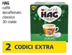 Deco Supermercati HAG caffè decaffeinato classico 30 cialde offerta