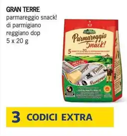 Deco Supermercati GRAN TERRE parmareggio snack! di parmigiano reggiano dop offerta