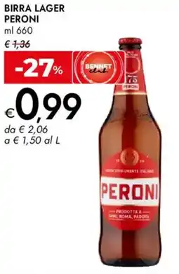 Bennet Birra lager PERONI offerta