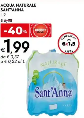 Bennet Acqua naturale SANT'ANNA offerta