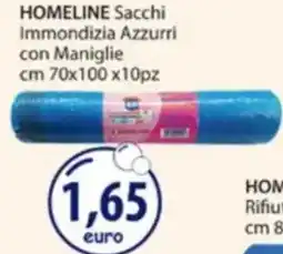 Acqua & Sapone HOMELINE Sacchi Immondizia Azzurri con Maniglie offerta