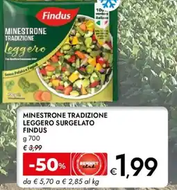 Bennet Minestrone tradizione leggero surgelato FINDUS offerta
