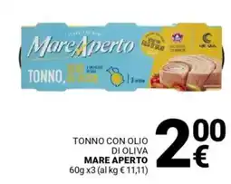 Supermercati Gulliver Tonno con olio di oliva MARE APERTO offerta