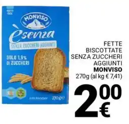 Supermercati Gulliver Fette biscottate senza zuccheri aggiunti MONVISO offerta