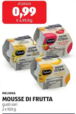 ALDI Melinda mousse di frutta offerta