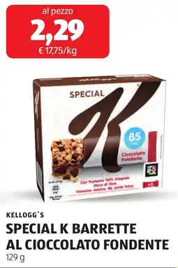 ALDI Kellogg's special k barrette al cioccolato fondente offerta