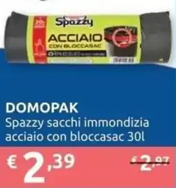 Ipersoap DOMOPAK Spazzy sacchi immondizia acciaio con bloccasac 301 offerta
