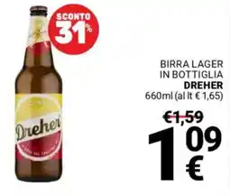 Supermercati Gulliver Birra lager in bottiglia DREHER offerta