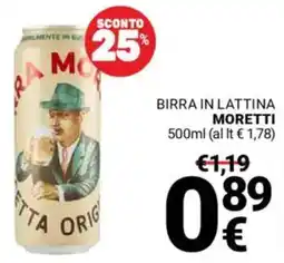 Supermercati Gulliver Birra in lattina MORETTI offerta