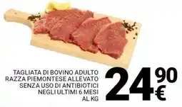 Supermercati Gulliver Tagliata di bovino adulto razza piemontese allevato senza uso di antibiotici negli ultimi 6 mesi offerta