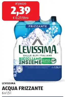 ALDI Levissima acqua frizzante offerta