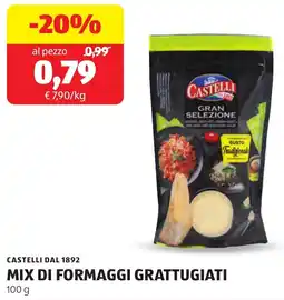 ALDI Castelli dal 1892 mix di formaggi grattugiati offerta