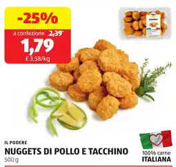 ALDI Il podere nuggets di pollo e tacchino offerta