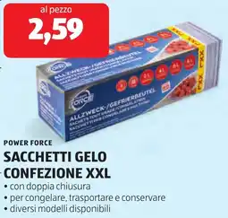 ALDI Power force sacchetti gelo confezione xxl offerta