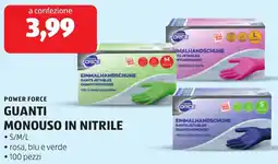 ALDI Power force guanti monouso in nitrile offerta