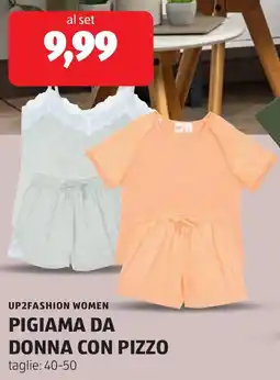 ALDI Up2fashion women pigiama da donna con pizzo offerta