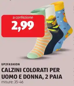 ALDI Up2fashion calzini colorati per uomo e donna, 2 paia offerta