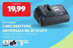 ALDI Activ energy caricabatterie universale da 20 v/40 v offerta