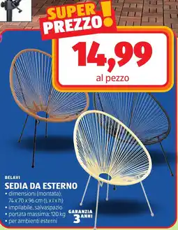 ALDI Belavi sedia da esterno offerta