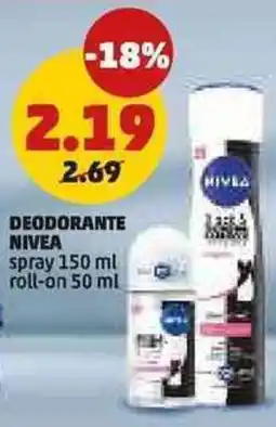 PENNY Deodorante NIVEA spray roll-on offerta