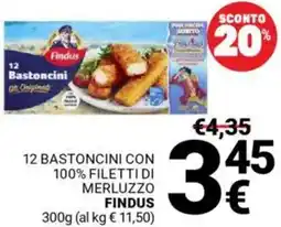 Supermercati Gulliver 12 bastoncini con 100% filetti di merluzzo FINDUS offerta