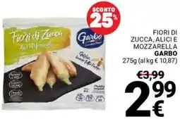 Supermercati Gulliver Fiori di zucca, alici e mozzarella GARBO offerta