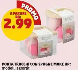 PENNY Porta trucchi con spugne make up offerta