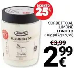 Supermercati Gulliver Sorbetto al limone TONITTO offerta
