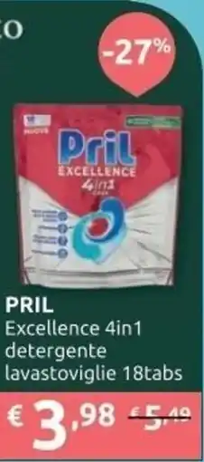 Ipersoap PRIL Excellence 4in1 detergente lavastoviglie 18tabs offerta