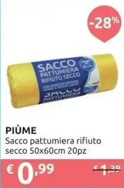 Ipersoap PIÙME Sacco pattumiera rifiuto secco 50x60cm 20pz offerta