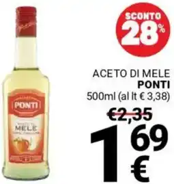 Supermercati Gulliver Aceto di mele PONTI offerta