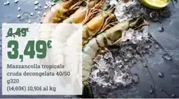 Banco Fresco Mazzancolla tropicale cruda decongelata 40/50 offerta