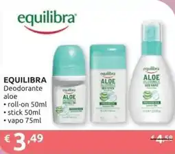 Ipersoap EQUILIBRA Deodorante aloe roll-on offerta