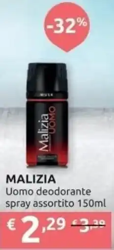 Ipersoap MALIZIA Uomo deodorante spray offerta