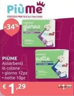 Ipersoap PIÙME Assorbenti in cotone offerta