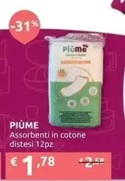 Ipersoap PIÙME Assorbenti in cotone distesi offerta
