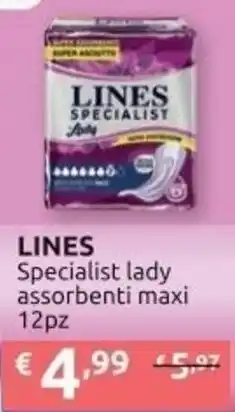 Ipersoap LINES Specialist lady assorbenti maxi offerta